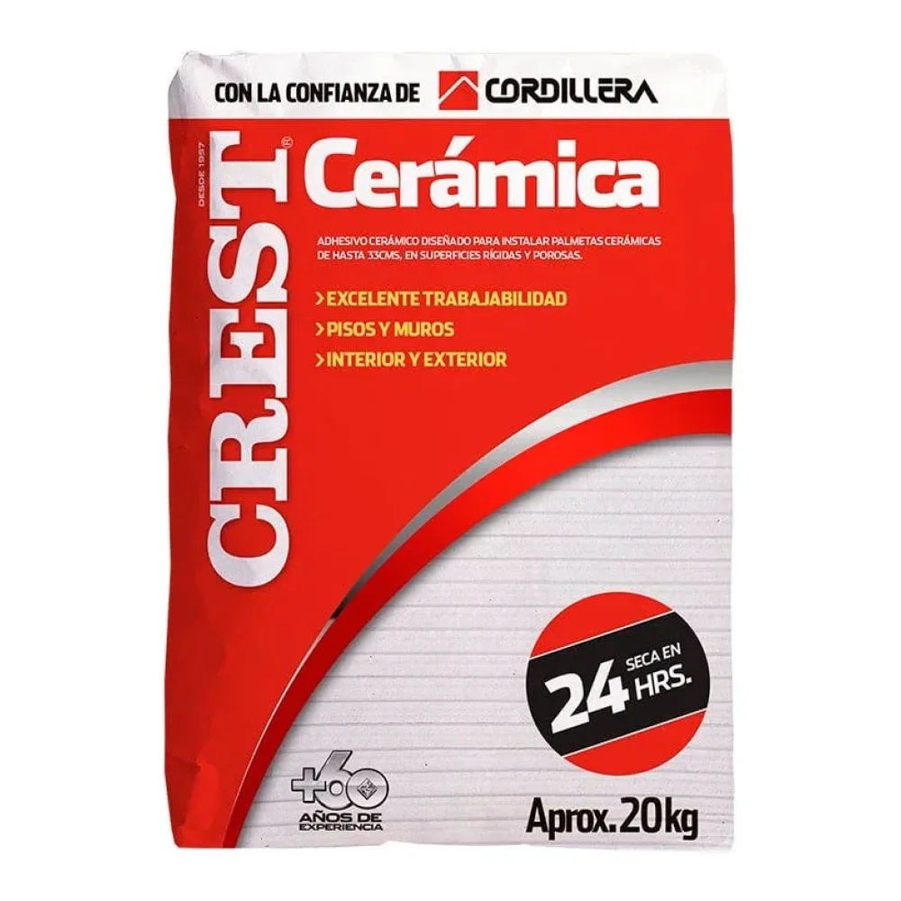 Adhesivo Crest Ceramica Polvo 20 Kilos