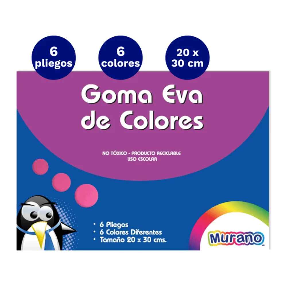 Block de Goma Eva 6 Colores 6 Laminas Murano