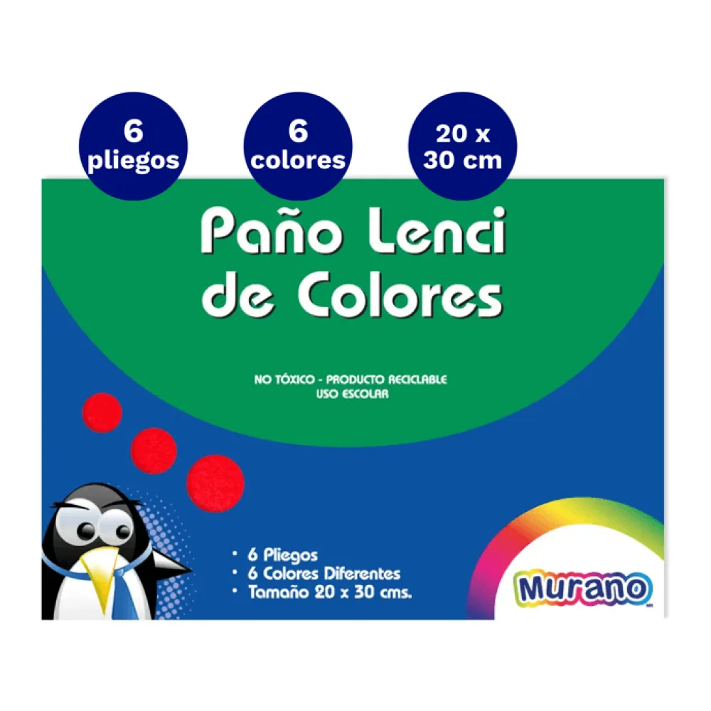 Block de Paño Lenci 6 Colores 6 Laminas Murano