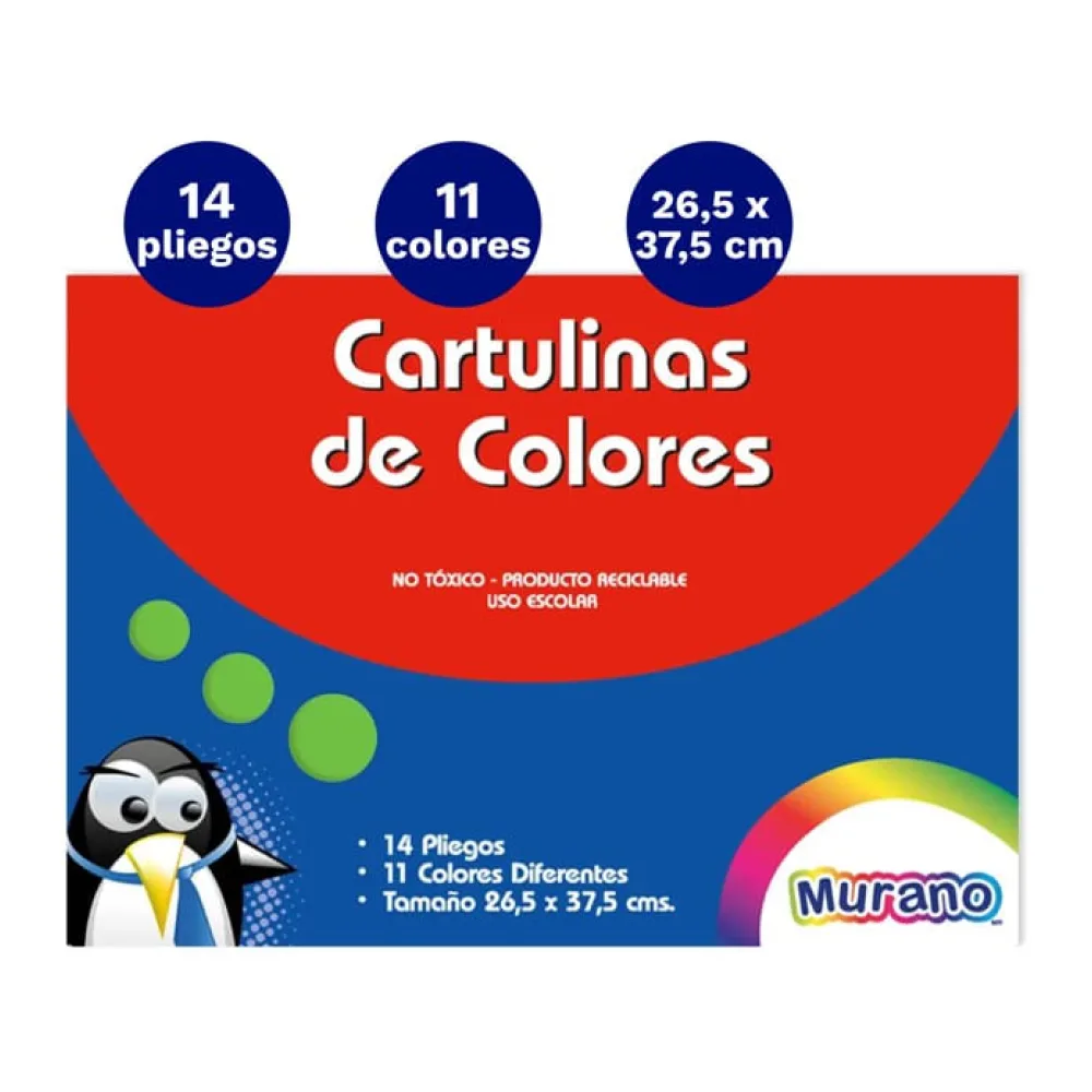 Block de Papel Cartulina 14 Hojas 11 Colores Murano