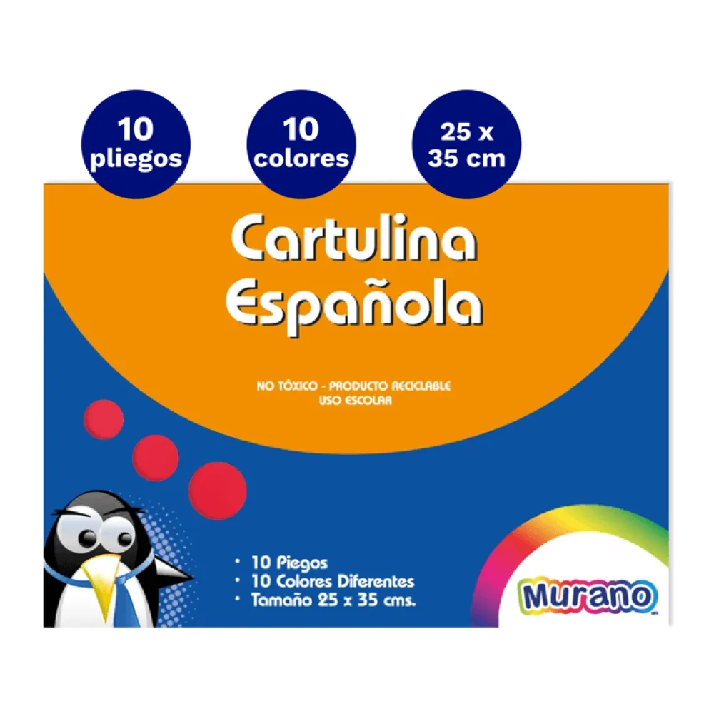 Block de Papel Cartulina Española 10 Colores 10 Laminas Murano