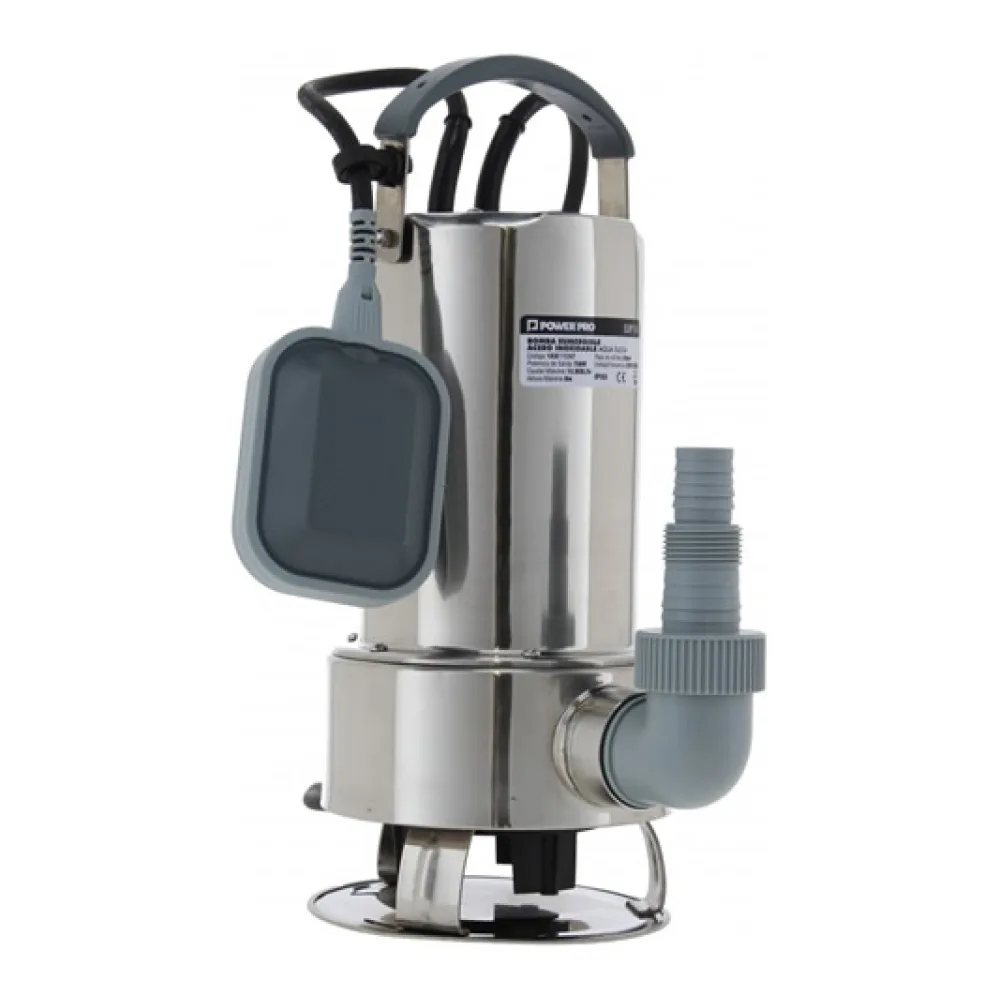 Bomba de Agua Sumergible Power Pro SSP10 Aguas Servidas 1,0HP Inox