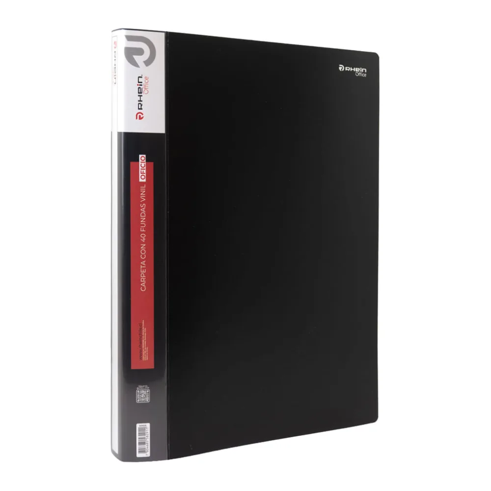 Carpeta con Fundas Oficio 40 Fundas Vinil Negro Rhein