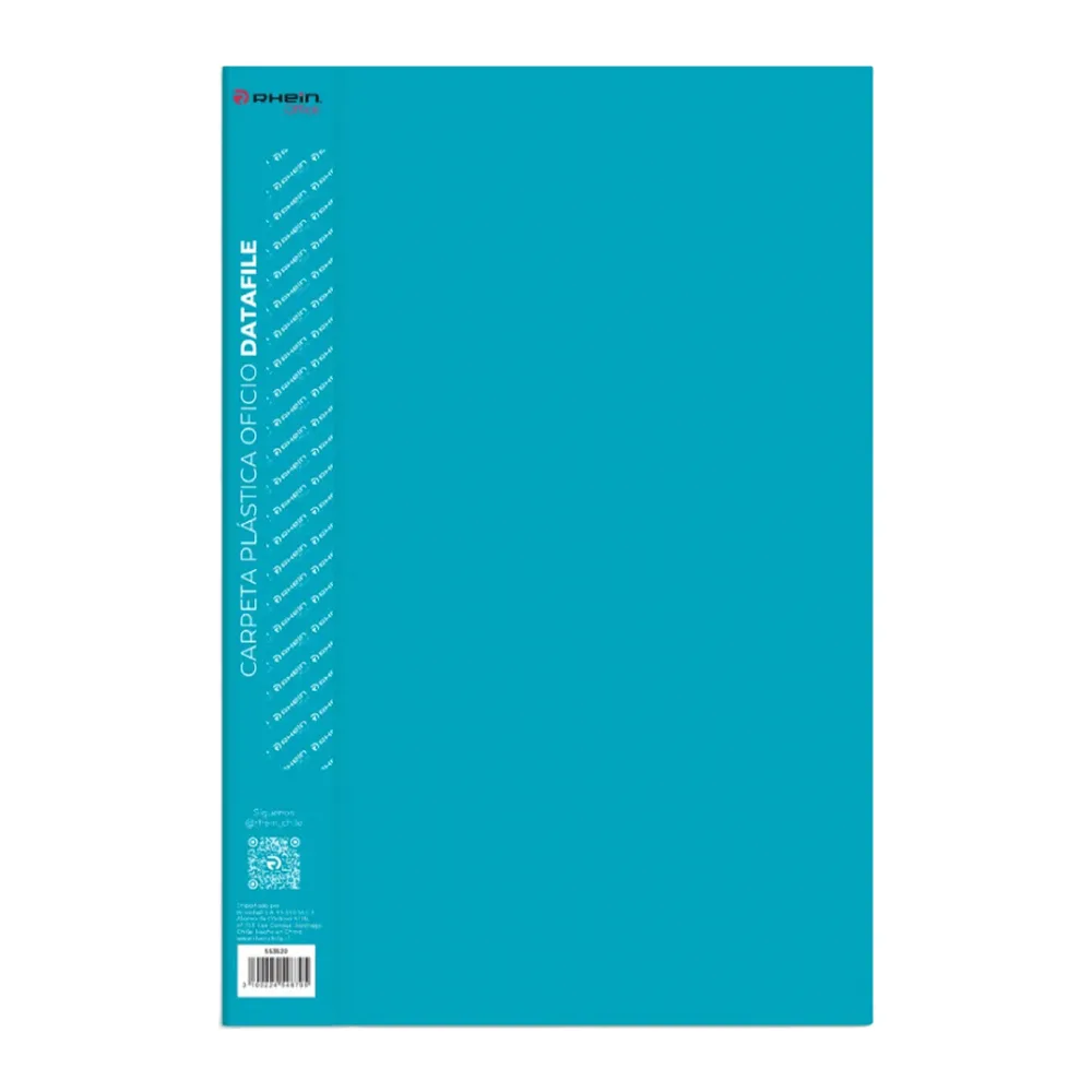 Carpeta Plastica con Gusano Oficio Datafile Celeste Rhein