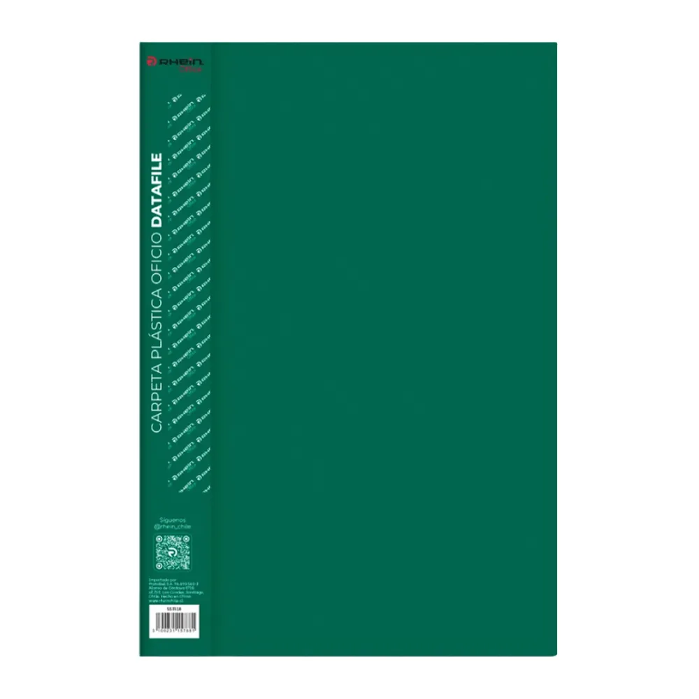 Carpeta Plastica con Gusano Oficio Datafile Verde Rhein
