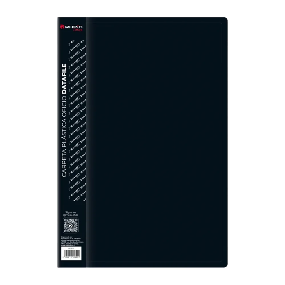 Carpeta Plástica Oficio Datafile Negra Rhein