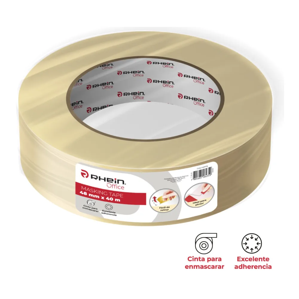 Cinta Adhesiva Masking 48 Mm X 40 Mt Rhein