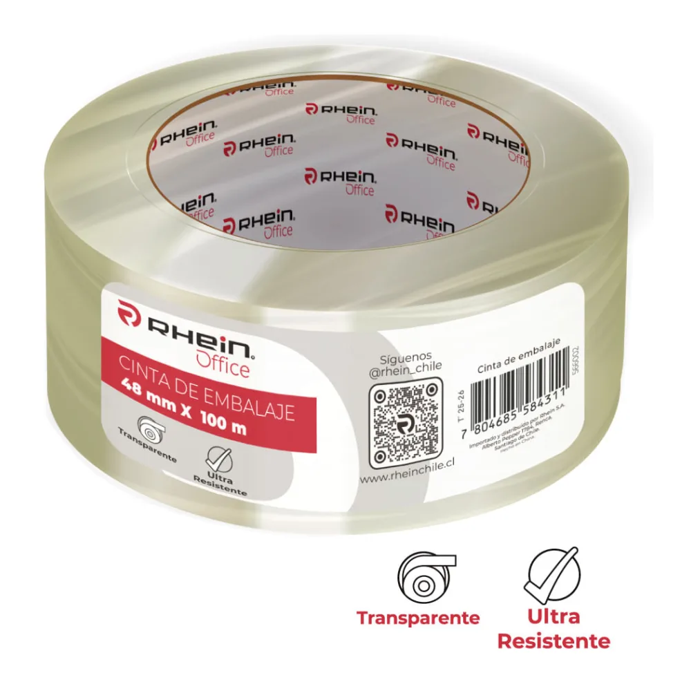 Cinta Embalaje 48 Mm X 100 Mt Transparente Rhein