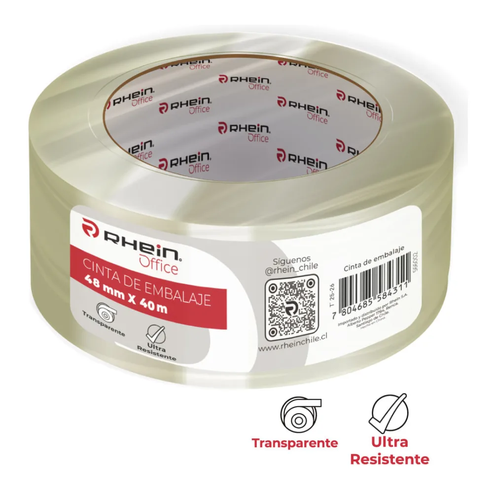 Cinta Embalaje 48 Mm X 40 Mt Transparente Rhein