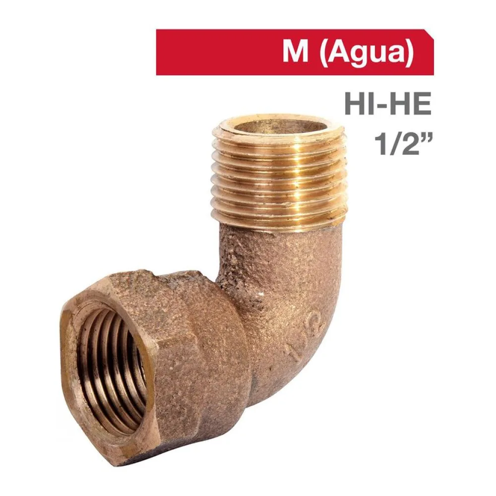 Codo Bronce Hi/he 1/2" 1U Stretto