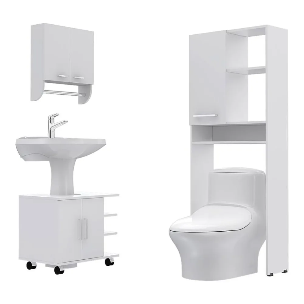 Combo Botiquín 28/MUEBLE Bajo Lavamanos 55/ESTANTE 26 Rta Design