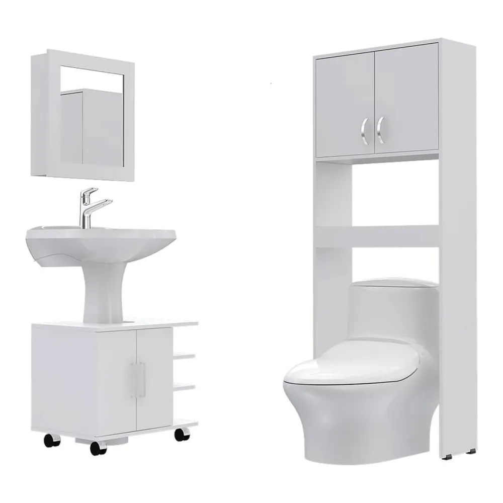 Combo Botiquín 47/MUEBLE Bajo Lavamanos 55/ESTANTE 63 Rta Design