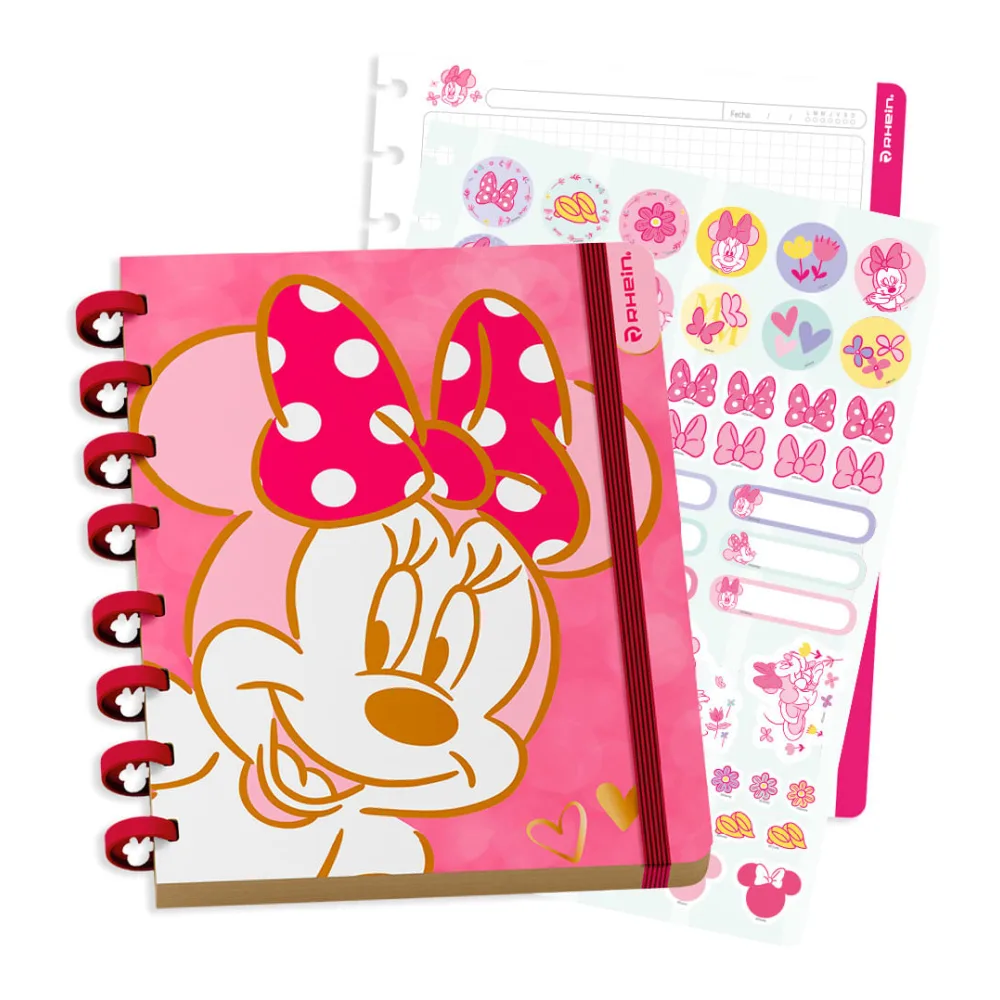 Cuaderno Especial Carta Discos Minnie Bow 80 Hojas 5 Mm Diseño 2 Rhein