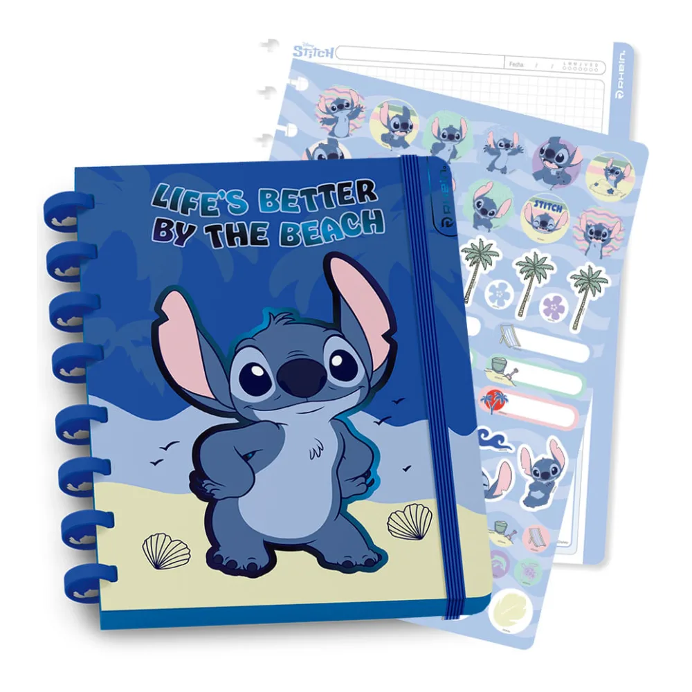 Cuaderno Especial Carta Discos Stitch Waves 80 Hojas 5 Mm Diseño 2 Rhein