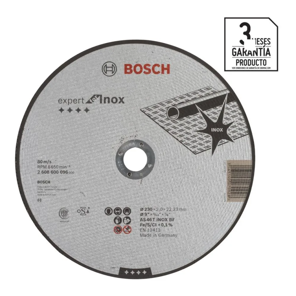 Disco de Corte 9" Acero Inoxidable Bosch