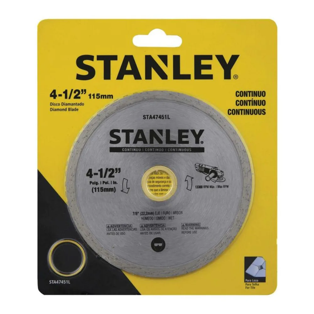 Disco de Corte Diamantado Continuo 4,5" Stanley