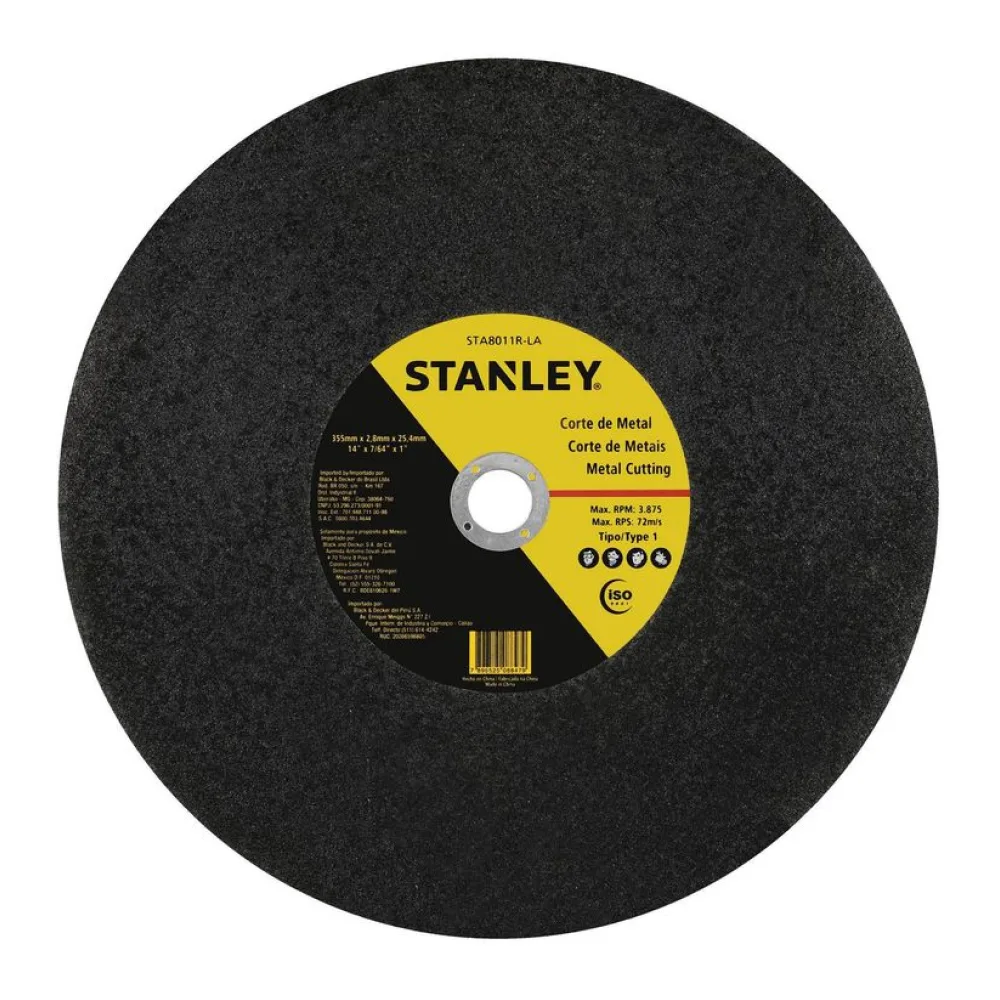 Disco de Corte Metal 14" Grano Abrasivo Stanley