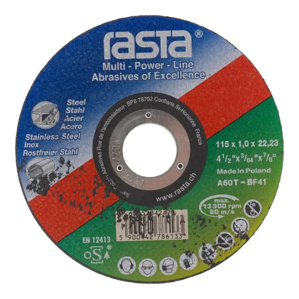 Disco de Corte para Acero Inoxidable 4,5" Rasta