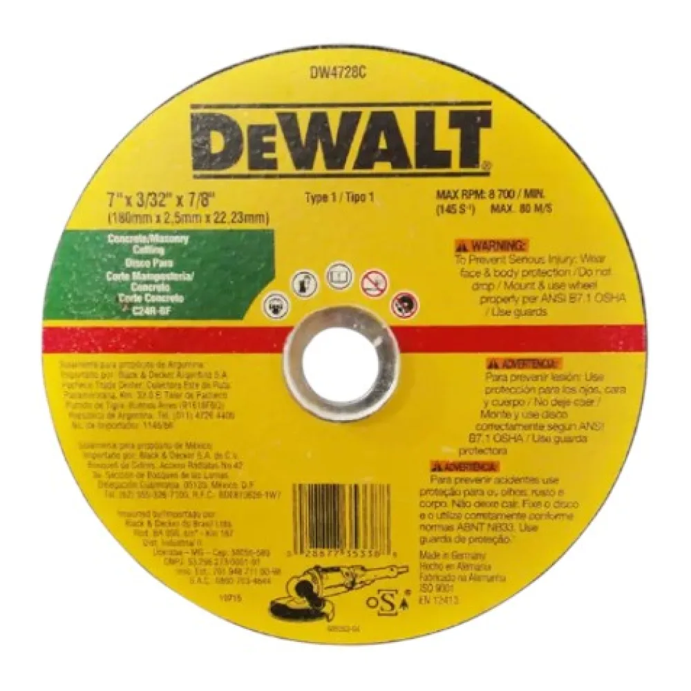 Disco de Corte Piedra 7 DW4728C Dewalt