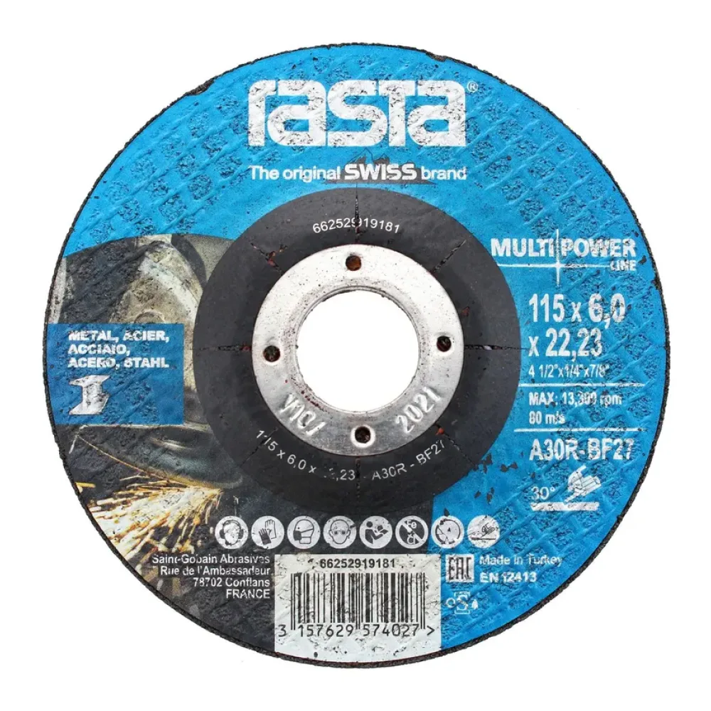 Disco de Desbaste 4,5" Óxido de Aluminio Rasta