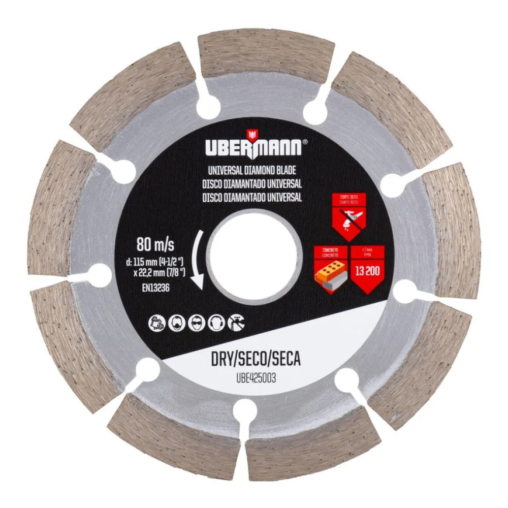 Disco Diamantado Segmentado Universal 4,5" Ubermann