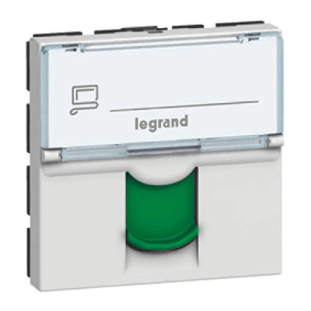 Enchufe Hembra Rj 45 Sistema Mosaic Cat. 6A Proteccion Blindada Verde. 7652404 Legrand