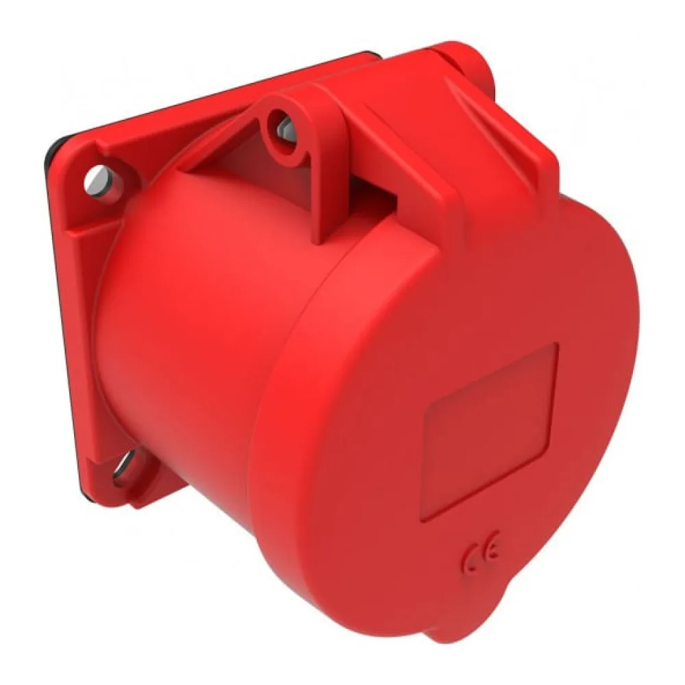 Enchufe Industrial IP44, Libre de Halogenos, Hembra Embutida, 380V, 32A, 3P+T, Bemis 6313035 Fnx