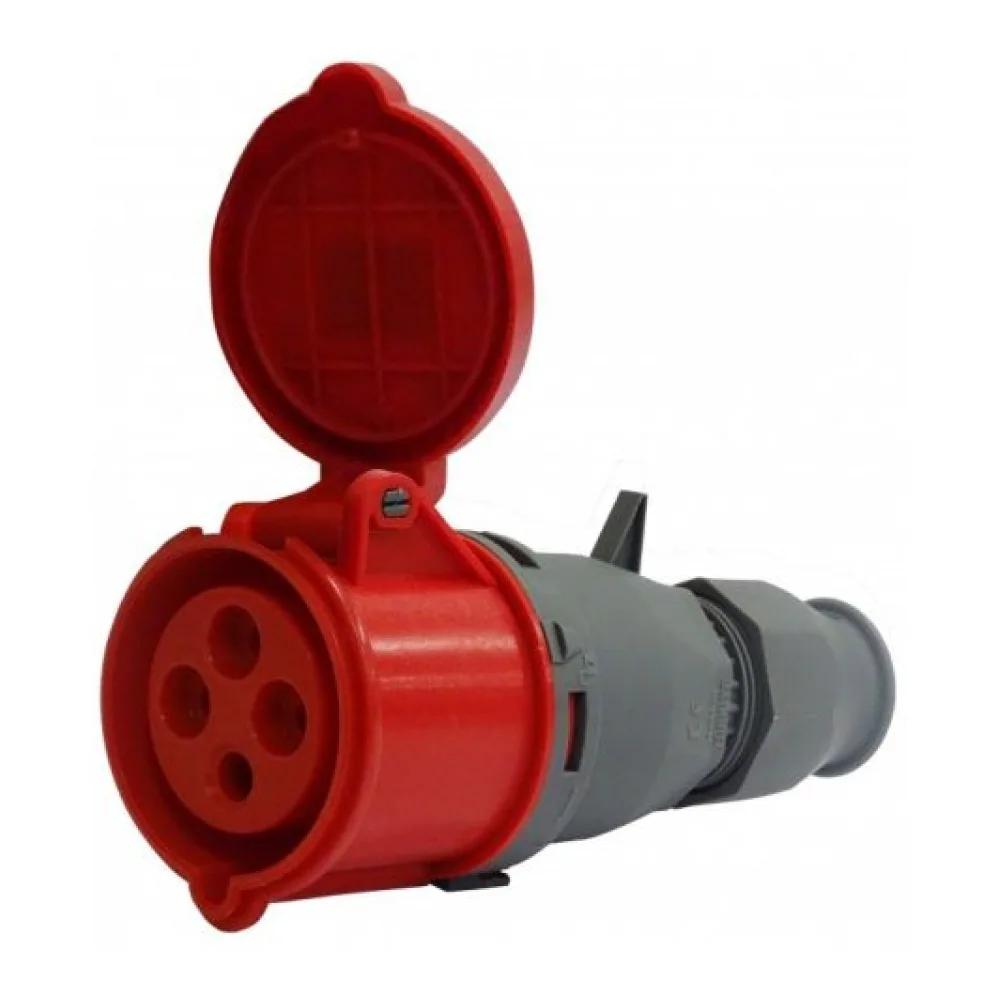 Enchufe Industrial IP44, Libre de Halogenos, Hembra Volante, 380V, 32A, 3P+T, Bemis 6211635 Fnx