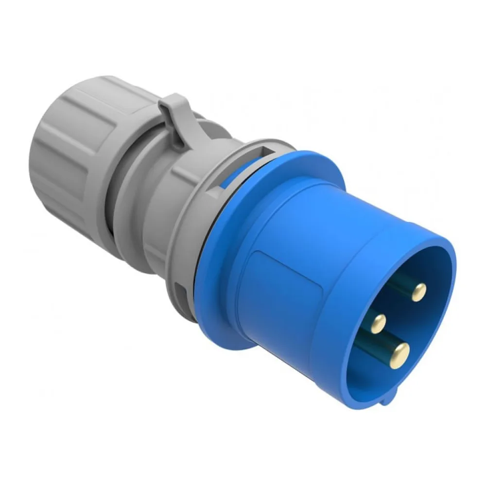 Enchufe Industrial IP44, Libre de Halogenos, Macho Volante, 220V, 16A, 2P+T, Bemis 6510835 Fnx