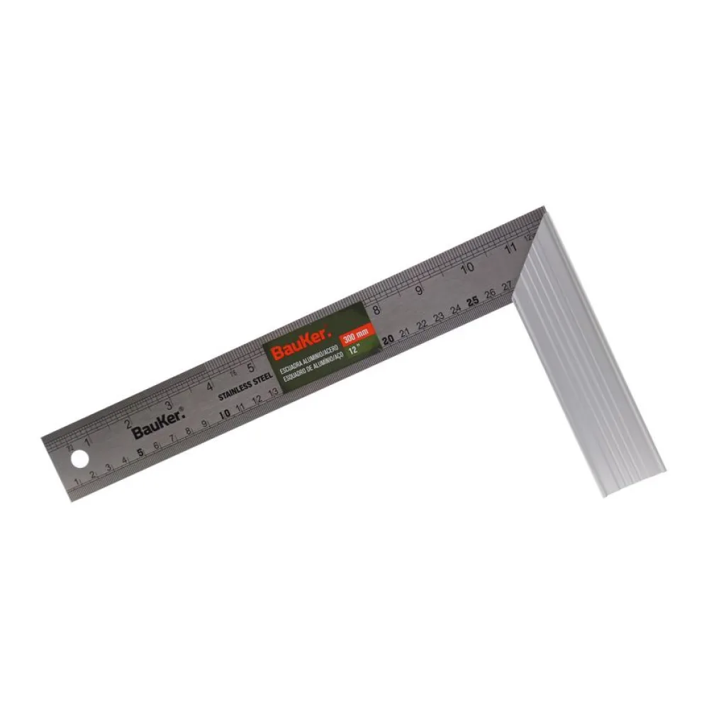 Escuadra Carpintera 12" Acero Bauker