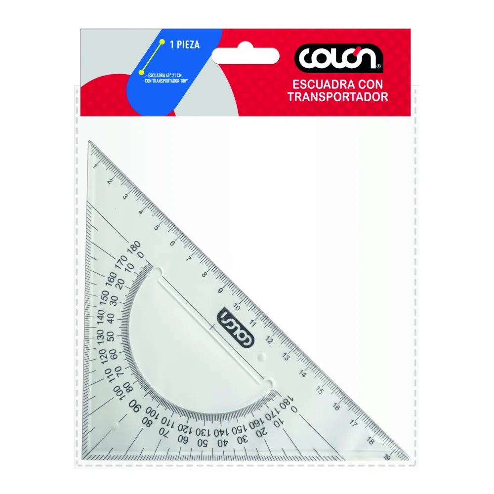 Escuadra con Transportador 21 Cm. Colón