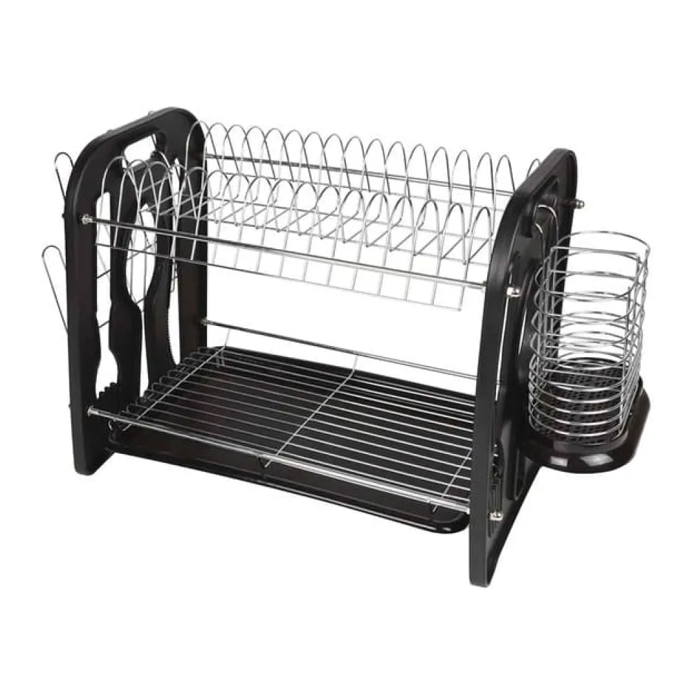 Escurridor Loza 2 Niveles 16 Platos Negro Mor