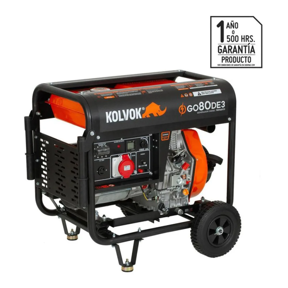 Generador Eléctrico a Diésel 6.500W Trifásico Partida Eléctrica Kolvok