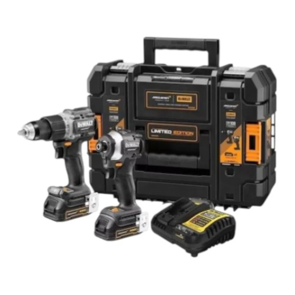 Kit Taladro Percutor + Atornillador de Impacto Inalámbrico 20V Mclaren Edition DCK200ME2GT-B2 Dewalt