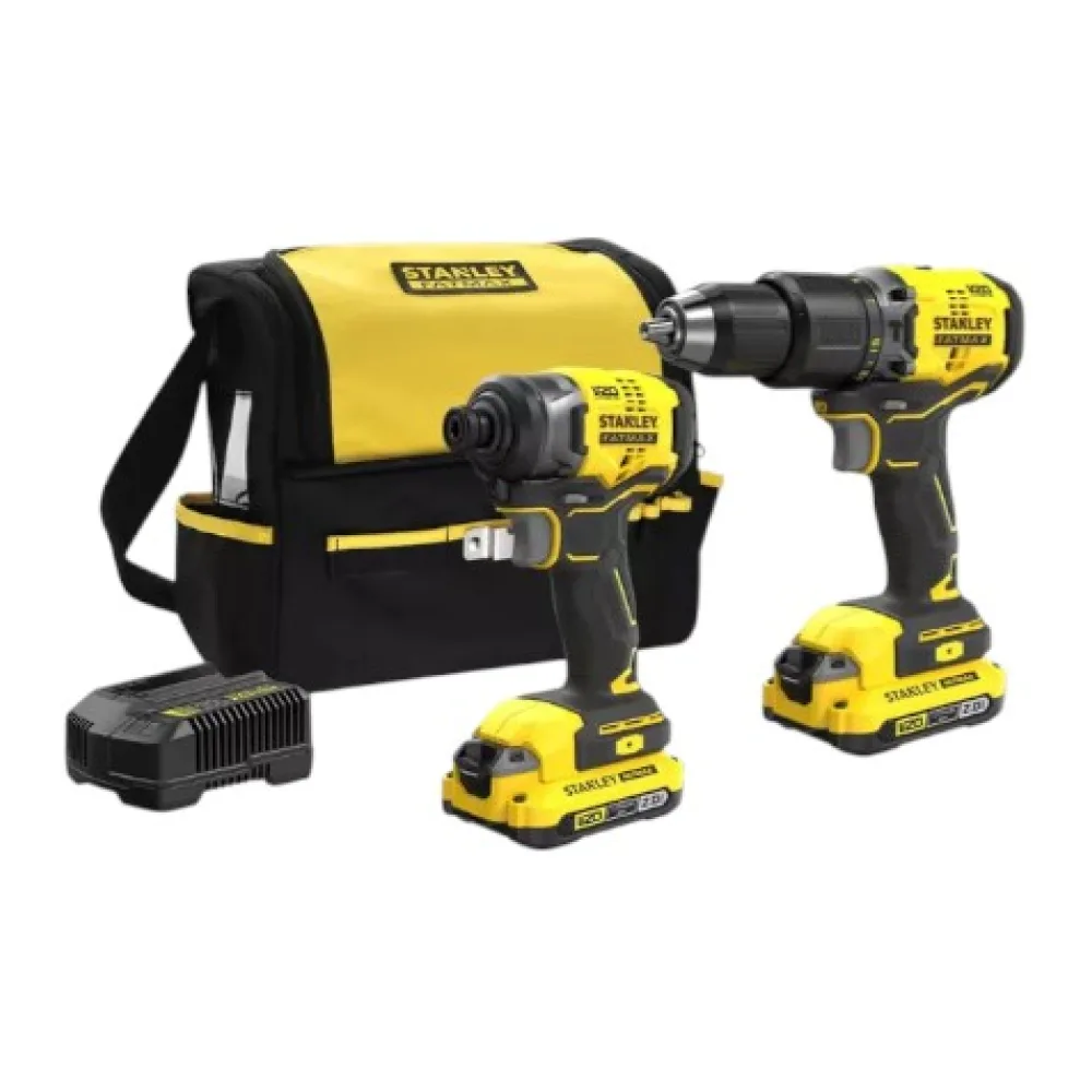 Kit Taladro Percutor y Atornillador de Impacto Inalámbrico 20V SBDI461D2S Stanley