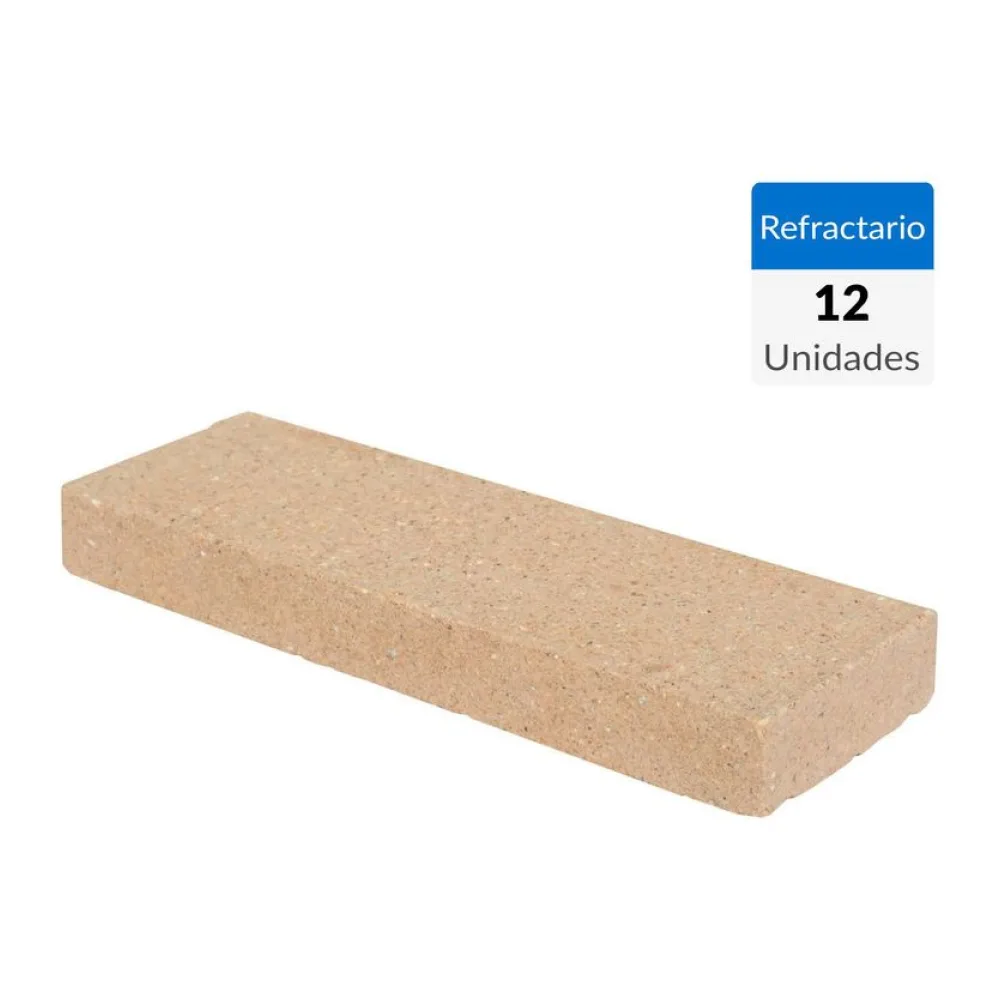 Ladrillo Refractario 23X6,5X2,5 Cm Fachada Estriada 12 Unidades Iunge