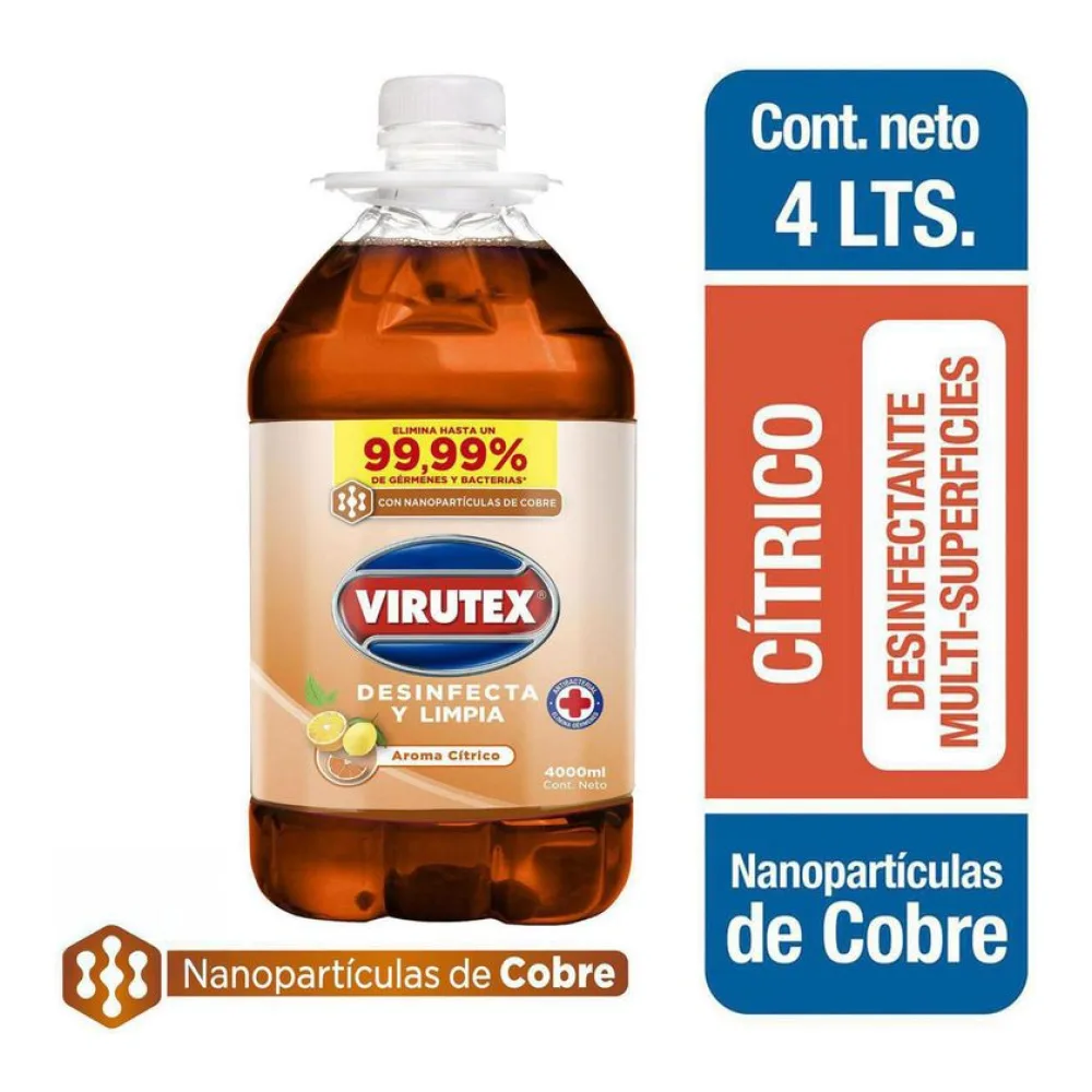 Limpiador Líquido Desinfectante Cítrico 4L Virutex