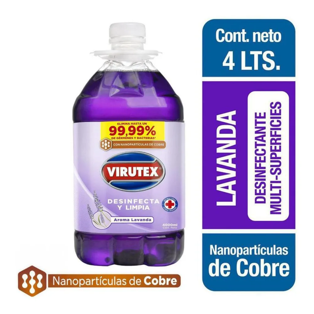 Limpiador Líquido Desinfectante Lavanda 4L Virutex