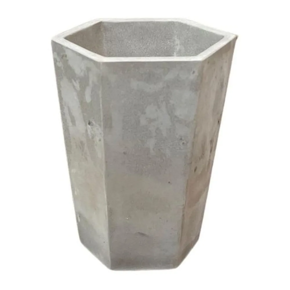 Macetero de Cemento Hexagonal 14 Cm Pottery