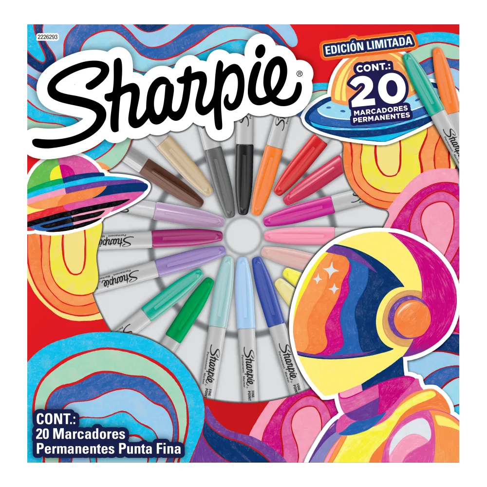 Marcador Permanente Mini Ruleta 20 Colores Sharpie