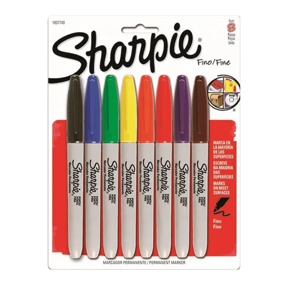 Marcador Permanente Set Fine 8 Colores Basicos Sharpie