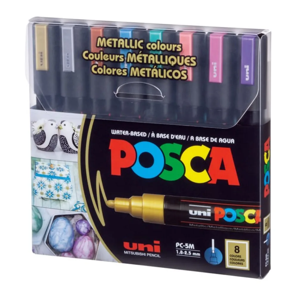 Marcador Tipo Tempera 5M Metallic Color 8 Colores Posca