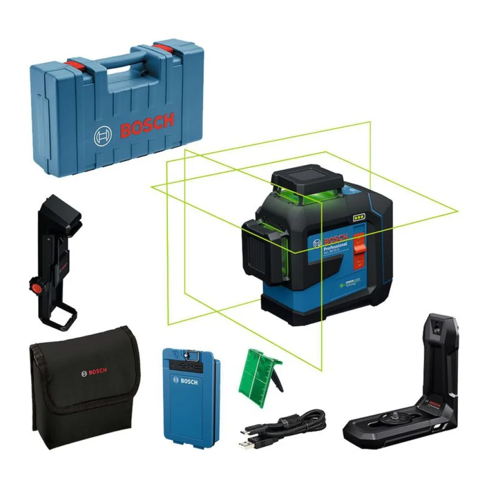 Nivel Láser de Líneas Verdes Bosch Gll 80-33 G Li + Batería