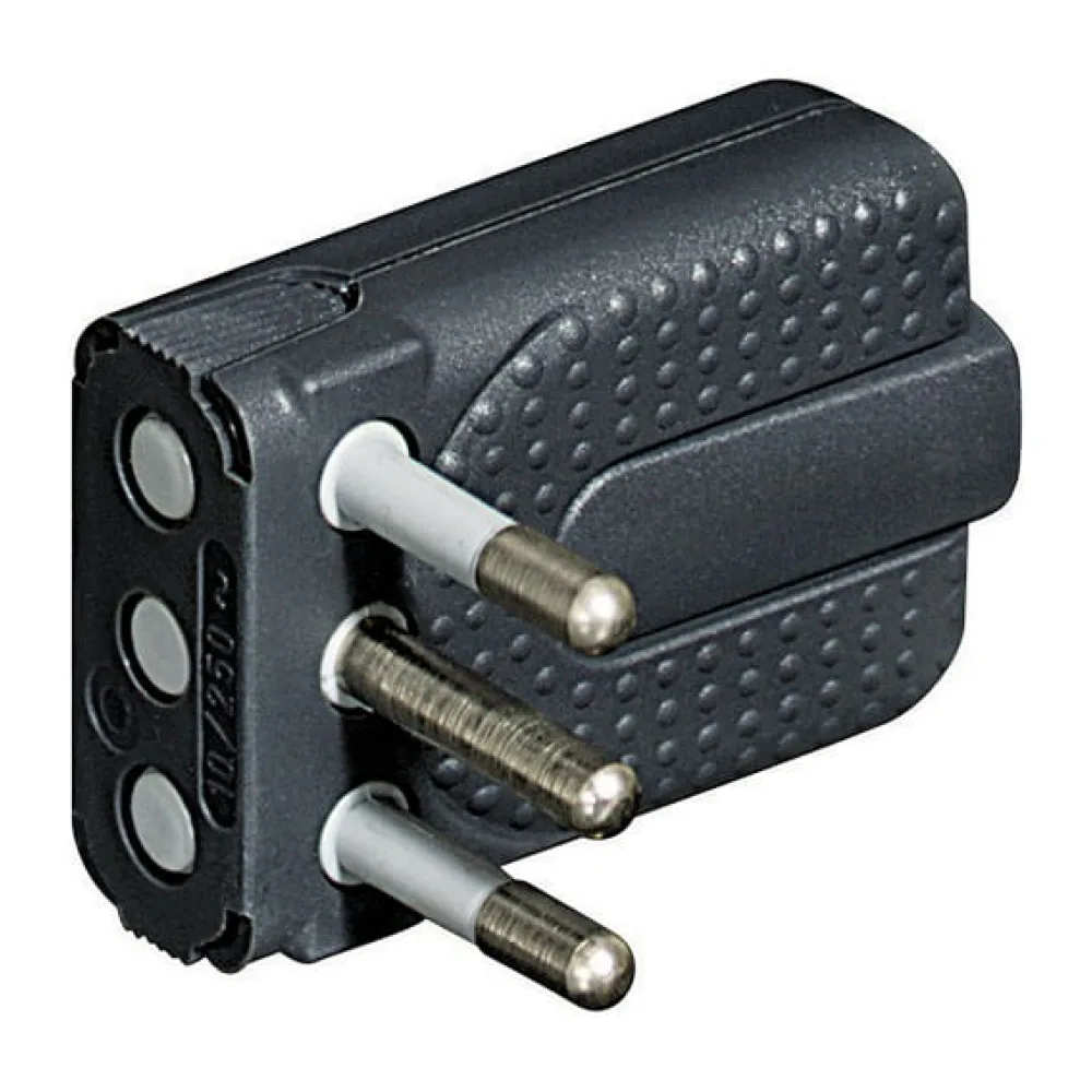 Pack 60UN Enchufe Corner 2P+T 10A Gris OFS246502 Bticino