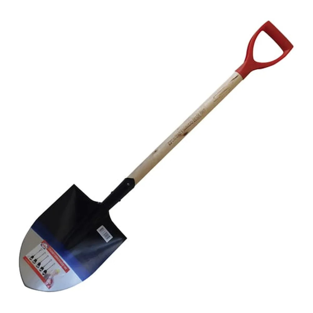 Pala Punta Huevo Mango Madera Asa Plastica