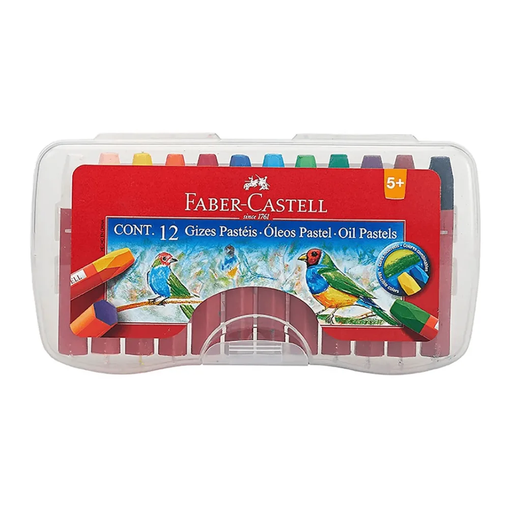 Pastel Oil 12 Colores Estuche Plastico Faber Castell