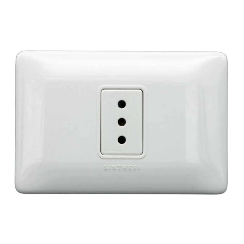 Placa Tomacorriente 10A Simple S12 Blanco 1295101102 Sinthesi