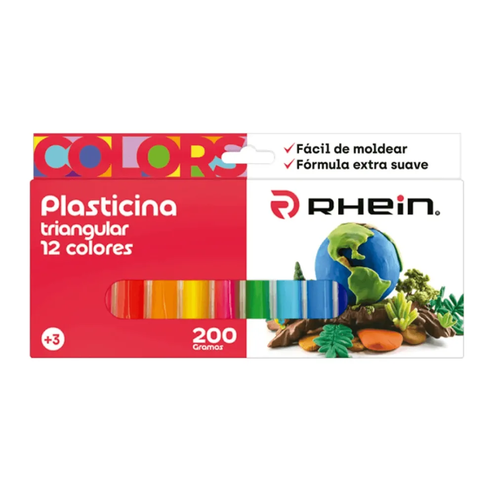 Plasticina Triangular 12 Colores Rhein
