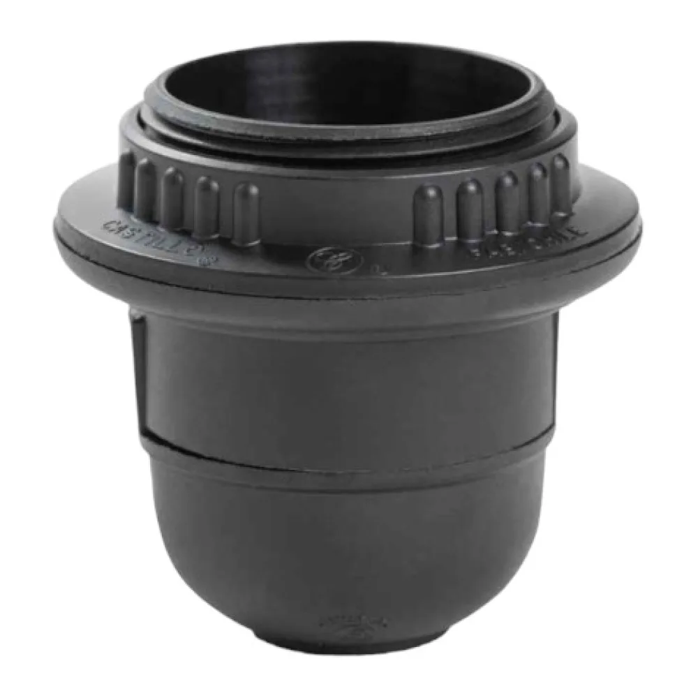 Portalámparas con Anillo E27 Negro Castillo
