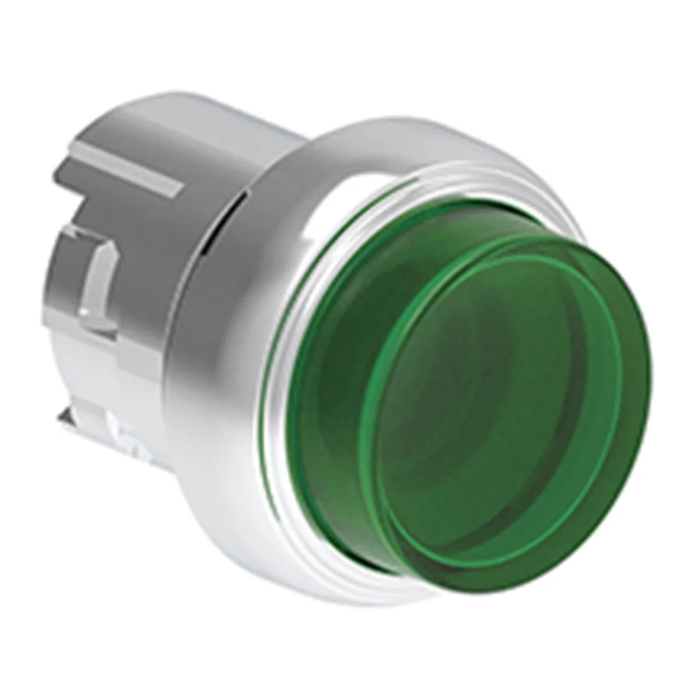 Pulsador Luminoso Saliente Verde (cabezal), Contacto Momentaneo, 22MM, Metalico 2485672 Lovato